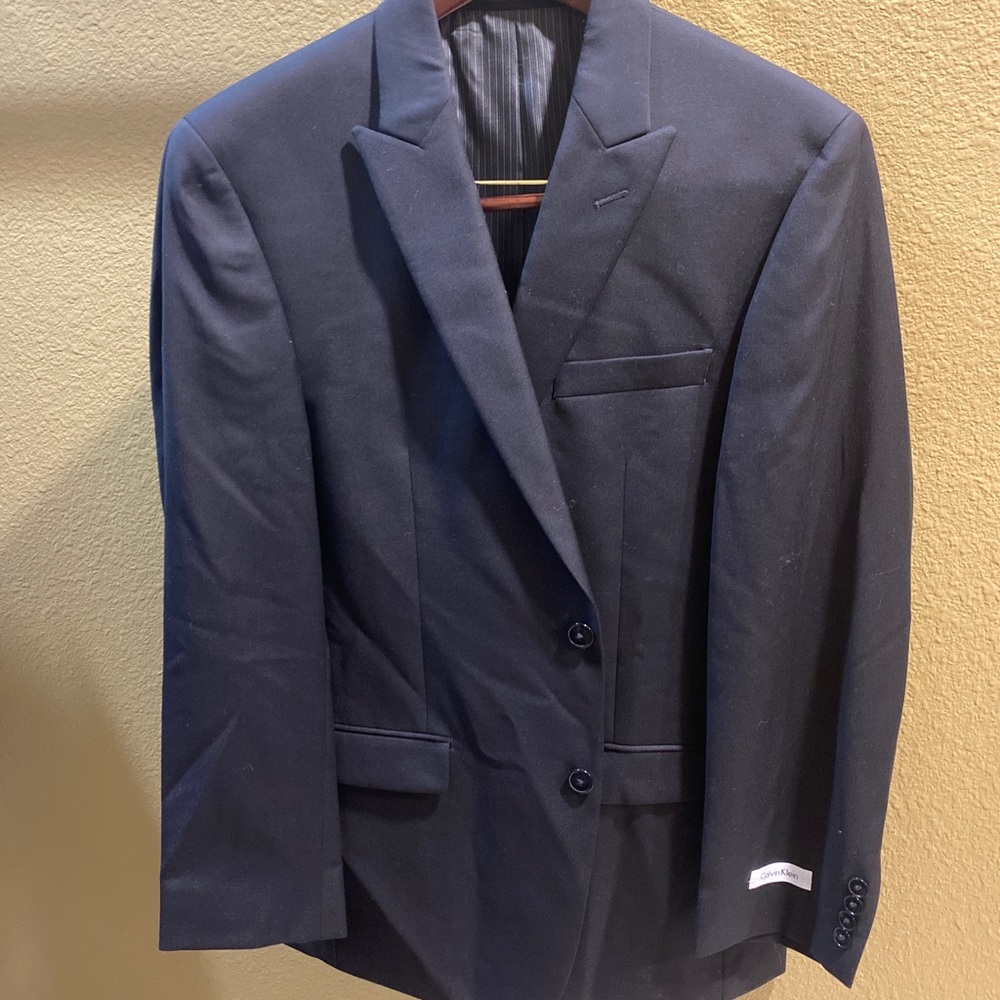 NWOT MEN'S CALVIN KLEIN WOOL SPORTS JACKET BLAZER Size 38R Slim Black